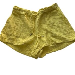 GAP High Waist Yellow Women's Cotton Shorts, Large